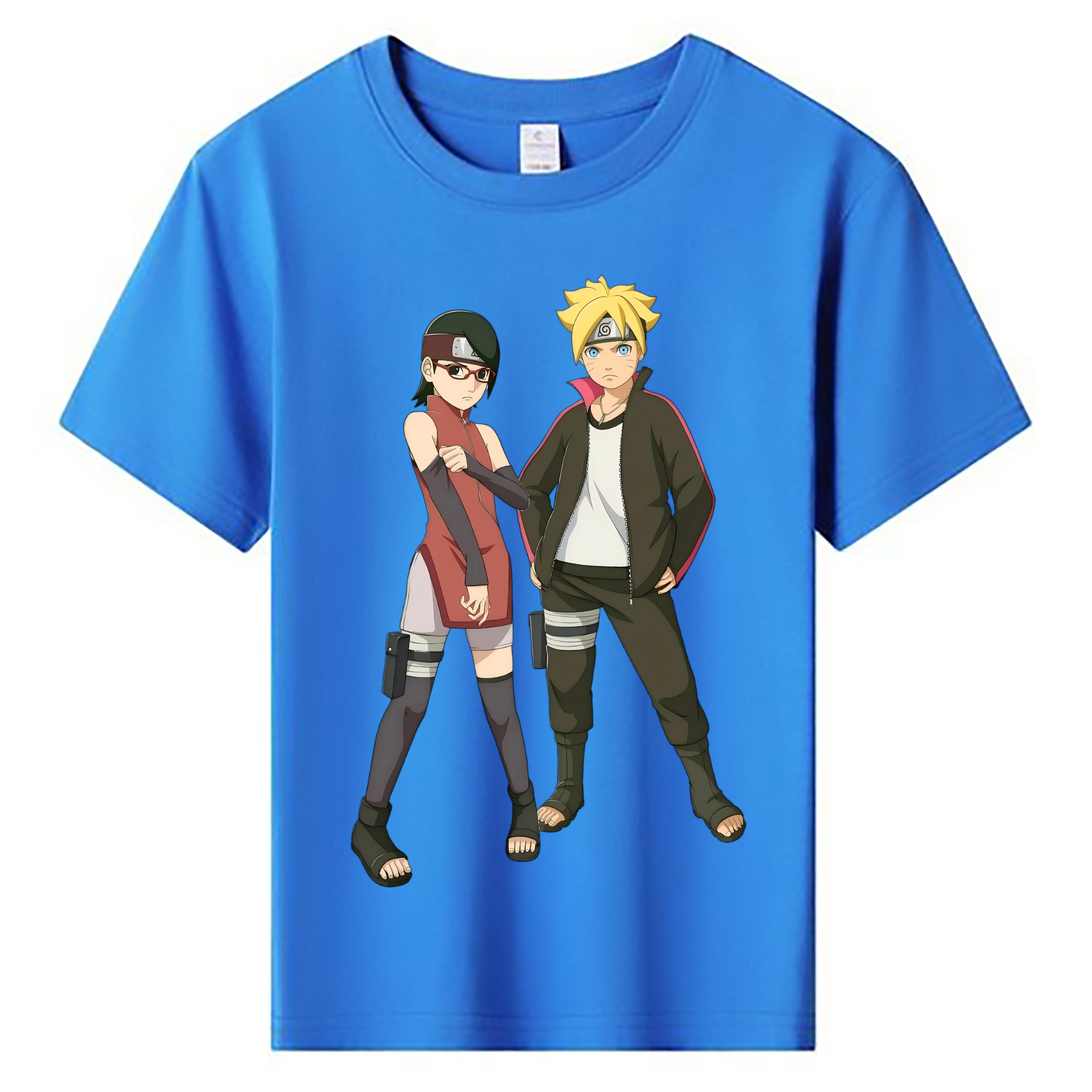 （画像用） NARUTO -ナルト- うずまき ボルト Uzumaki Boruto 綿100％キッズTシャツ（フロントプリント）